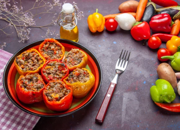 Low Carb Stuffed Bell Peppers with Ground Turkey low carb stuffed bell peppers