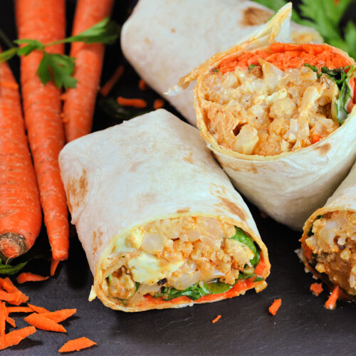 low carb buffalo cauliflower wraps